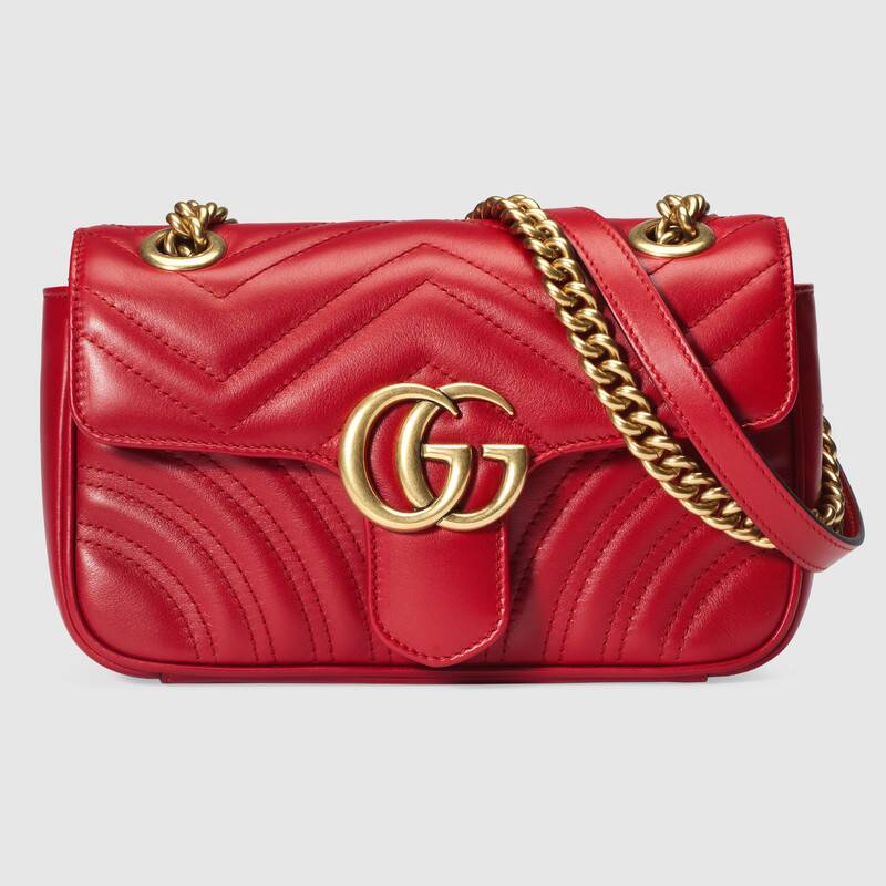 【グッチ】累積売上総額第1位〔GGマーモント〕 キルティング ミニバッグ
