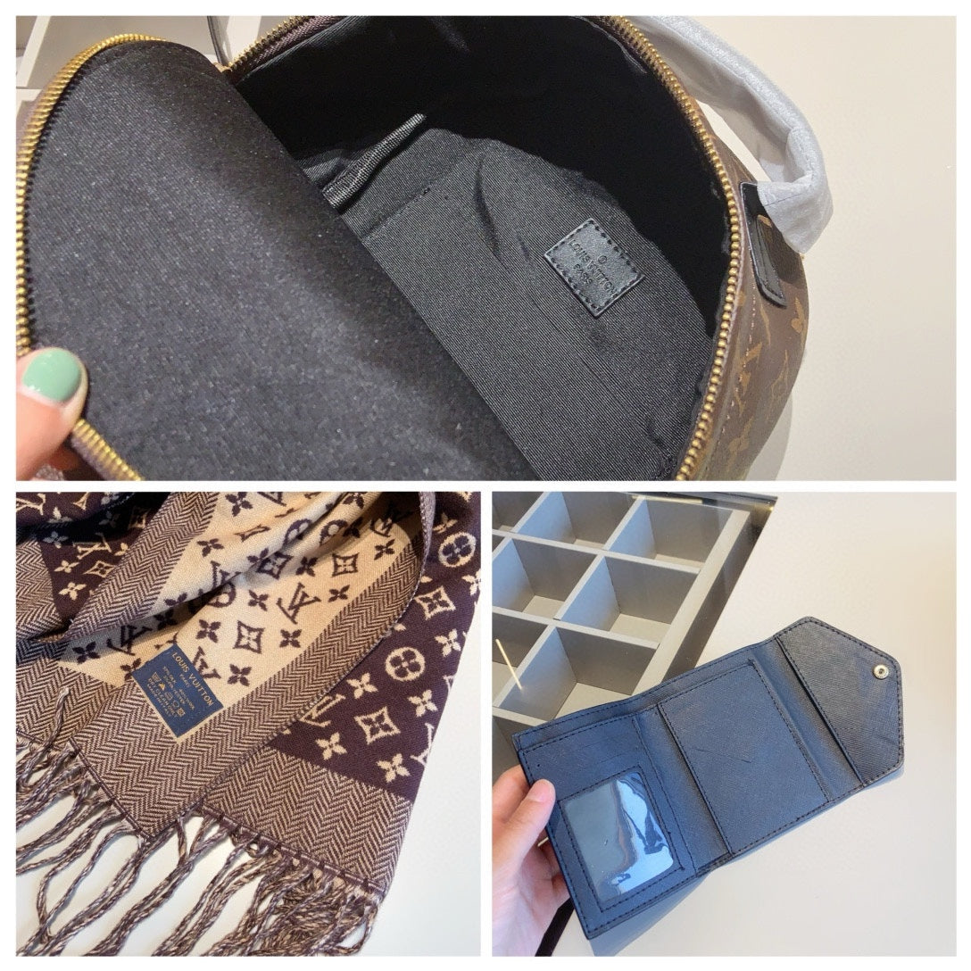 【ルイ・ヴィトン】☆モノグラムセット|最新3点セットラムズウールスカーフと