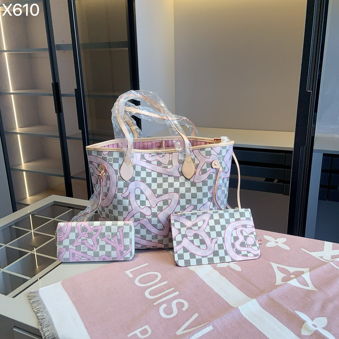 【ルイヴィトン】4点セット☆Neverfullインナーバッグ付き|新作カシミアスカーフ♪完璧な組み合わせ!