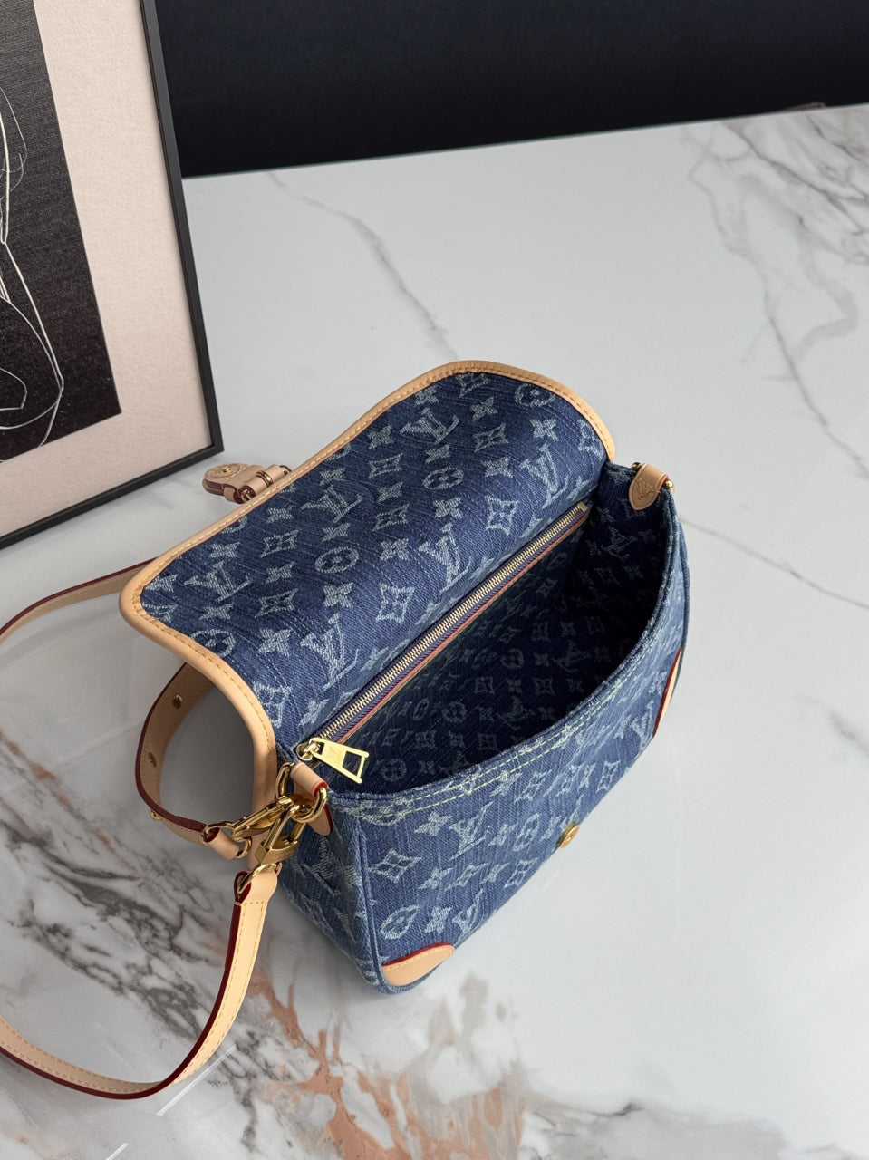 【ルイヴィトン】大人気♪ ディアヌ 肩がけ ショルダーバッグ デニム