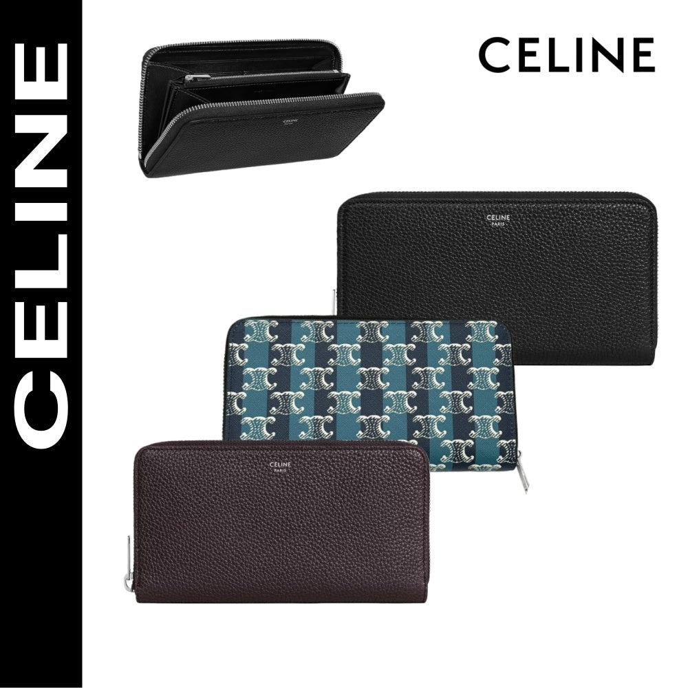【セリーヌ】新作★ラージ ジップウォレット / グレインドカーフスキン3色