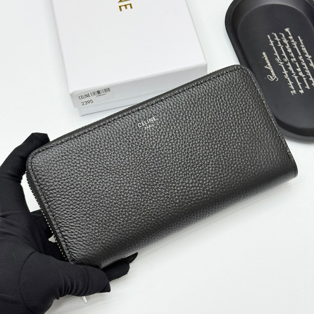 【セリーヌ】新作★ラージ ジップウォレット / グレインドカーフスキン3色